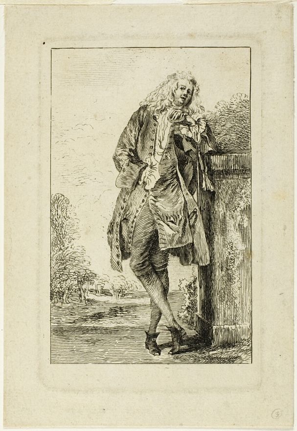 Standing Man Leaning on His Elbow by Jean Antoine Watteau