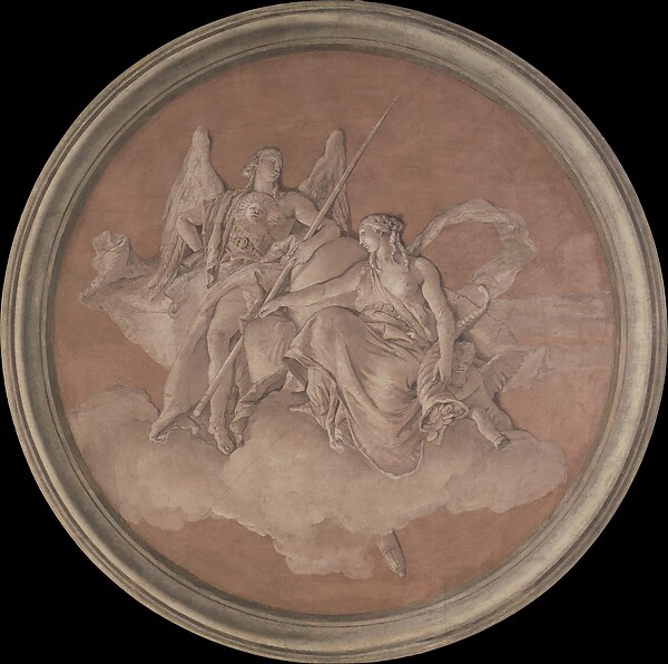Allegorical Figures Representing Virtue and Abundance by Giovanni Battista Tiepolo