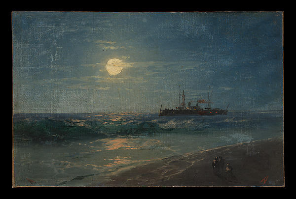 Ship by Moonlight by Ivan Konstantinovich Aivazovsky (Hovhannes Aivazian)
