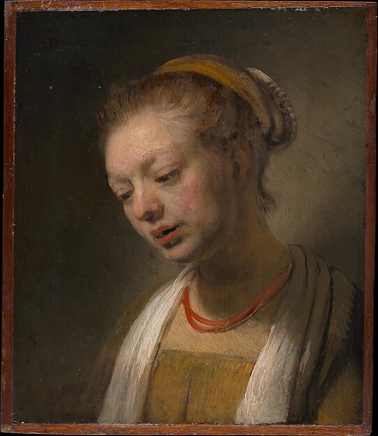 Young Woman with a Red Necklace by Rembrandt van Rijn