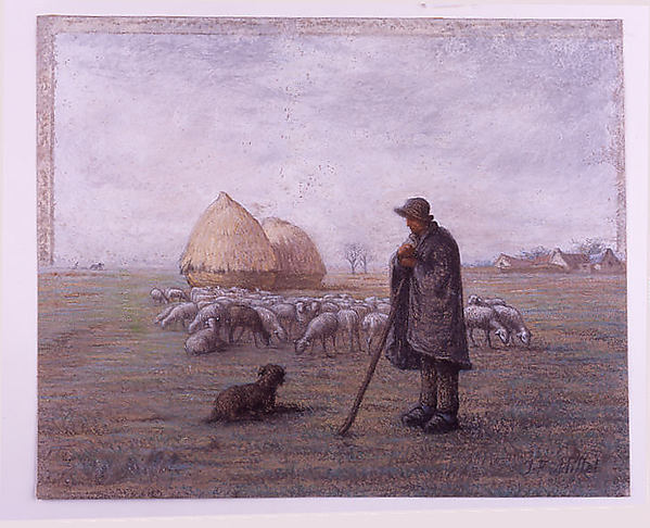 Shepherd and His Flock by Jean-François Millet