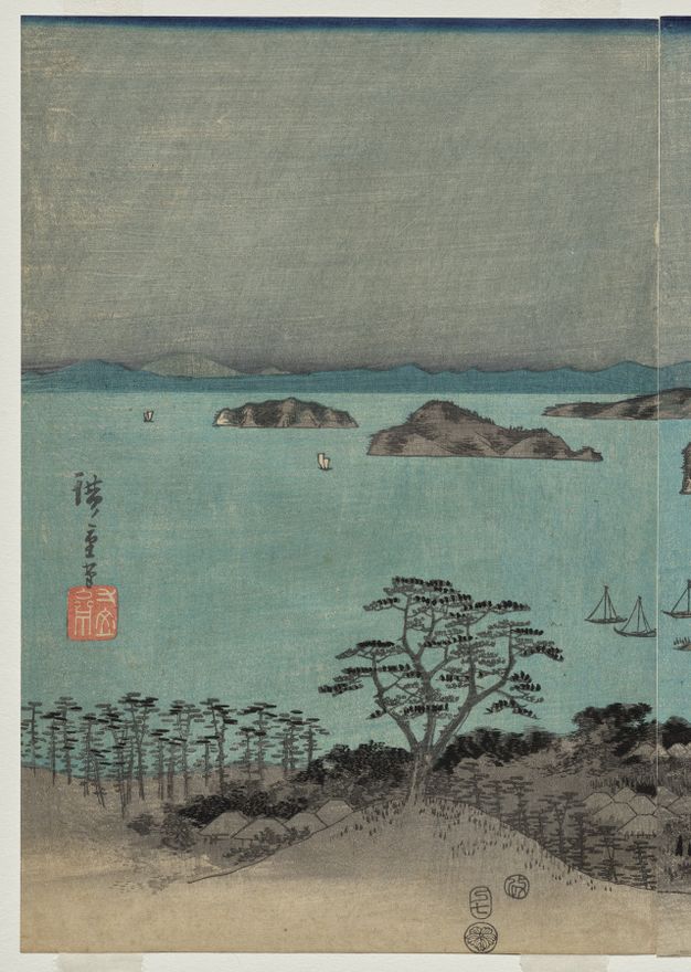 Evening View of the Eight Famous Places near Kanazawa Under Full Moon in Musashi Province by Utagawa Hiroshige