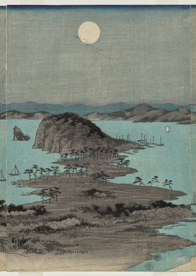 Evening View of the Eight Famous Places near Kanazawa Under Full Moon in Musashi Province by Utagawa Hiroshige