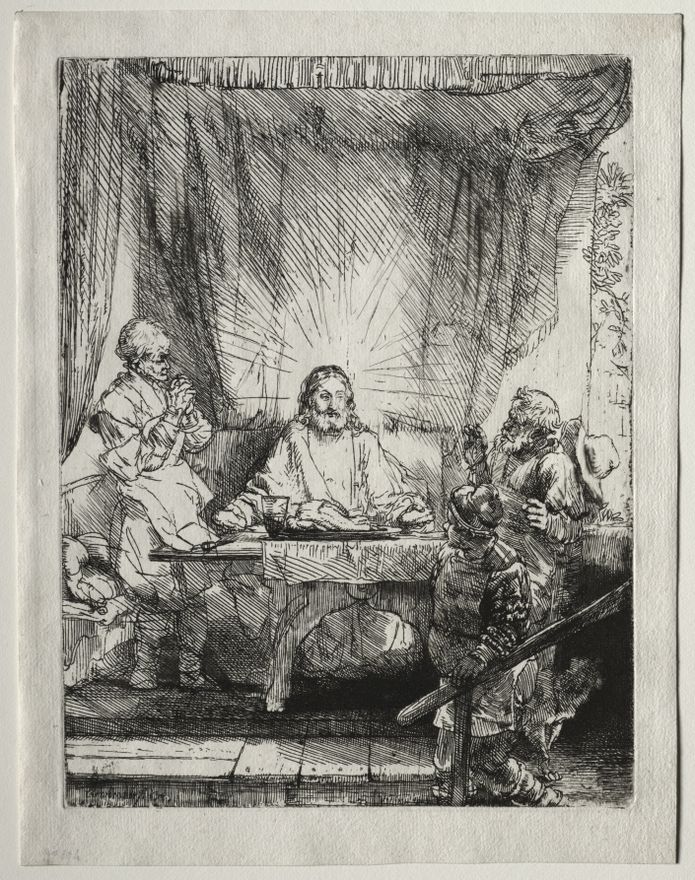 Christ at Emmaus: The Larger Plate by Rembrandt van Rijn