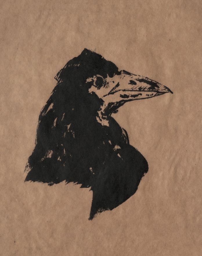 Raven's Head in Profile by Edouard Manet