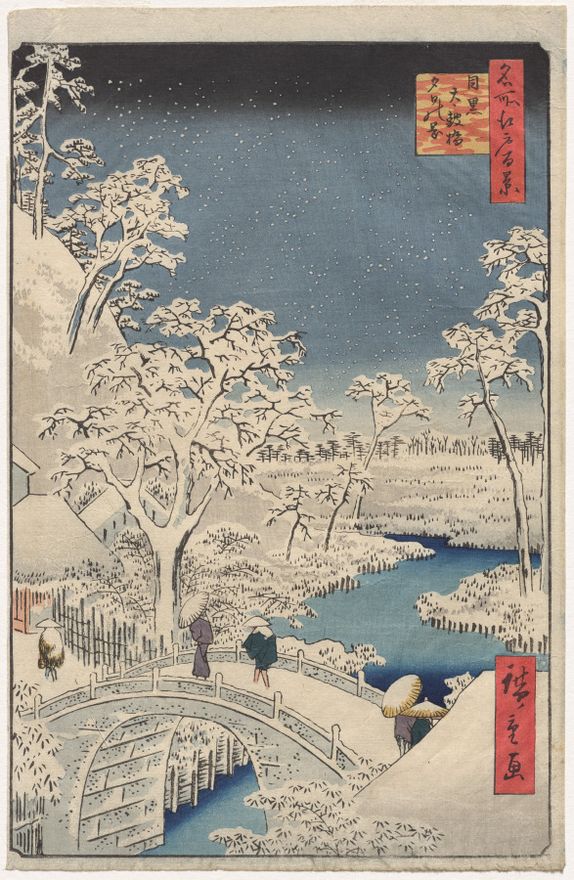 Meguro Drum Bridge and Sunset Hill, from One Hundred Views of Famous Places in Edo by Utagawa Hiroshige