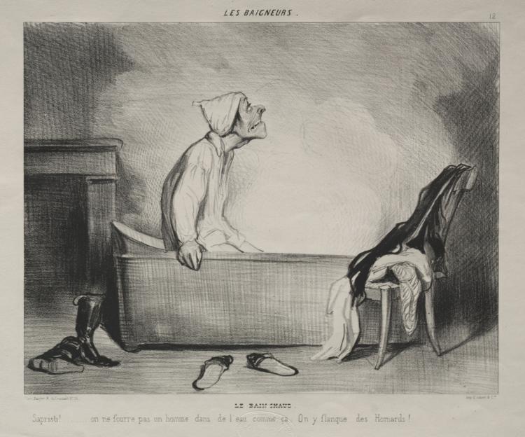 The Hot Bath by Honoré Daumier