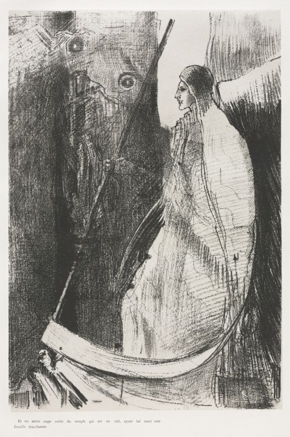And Another Angel Came Out of the Temple which is in Heaven, and He also Having a Sharp Sickle by Odilon Redon