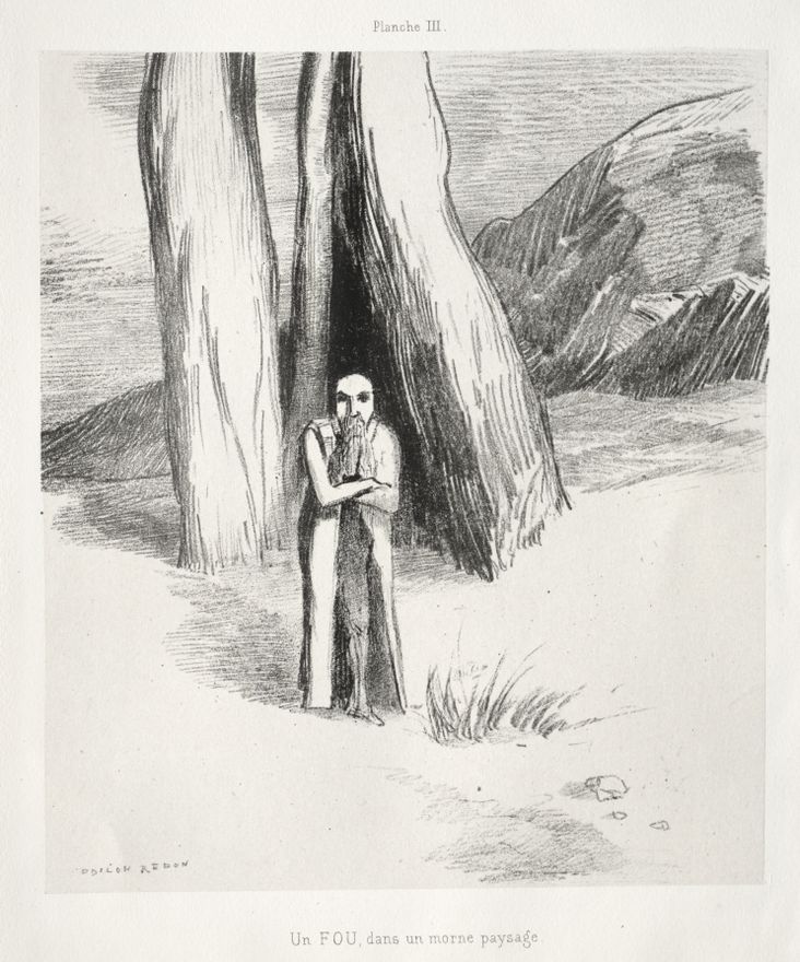 A Madman in a Dismal Landscape by Odilon Redon