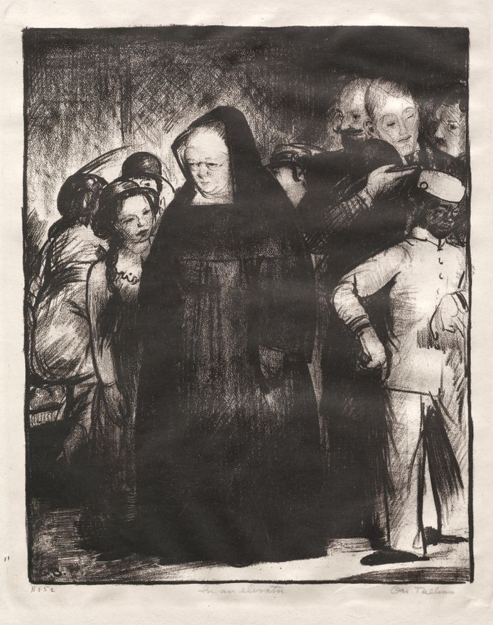 In an Elevator by George Bellows