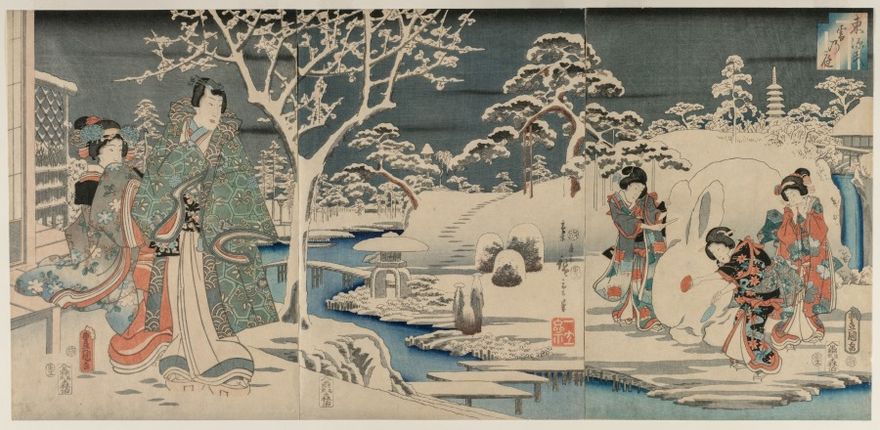 The Snowy Garden by Utagawa Hiroshige