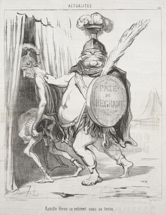 Achilles Véron withdrawing into his tent. by Honoré Daumier