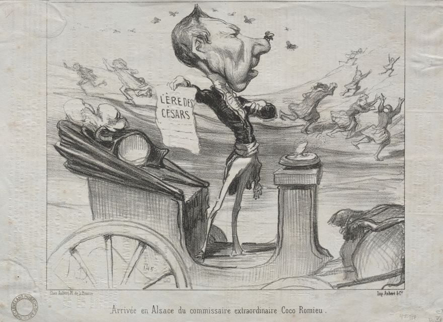Arrival in Alsace of the extraordinary commissioner, Coco Romieu. by Honoré Daumier
