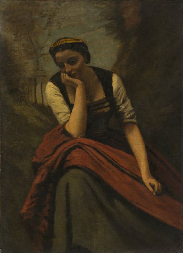 Woman Meditating by Camille Corot