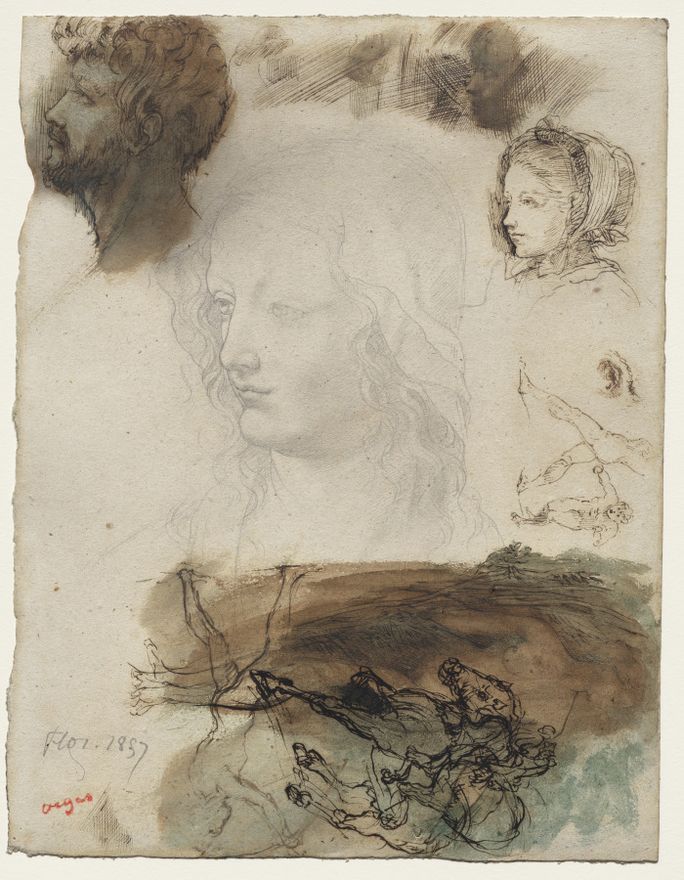 Sheet of Studies and Sketches by Edgar Degas