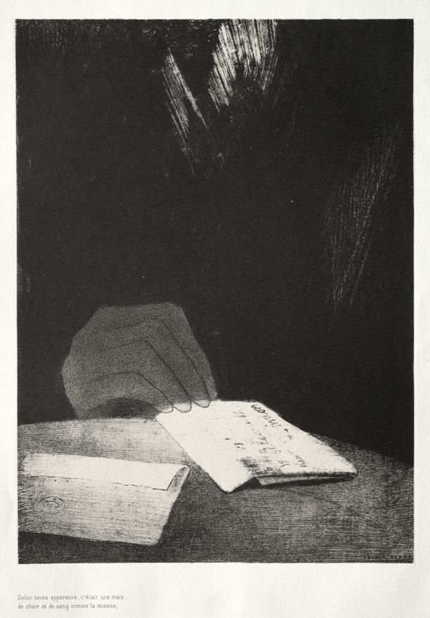 To All Appearances, It Was a Hand of Flesh and Blood Just Like My Own by Odilon Redon