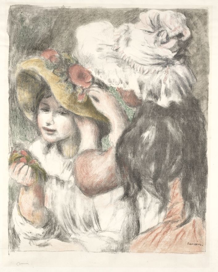 Pinning the Hat by Pierre-Auguste Renoir