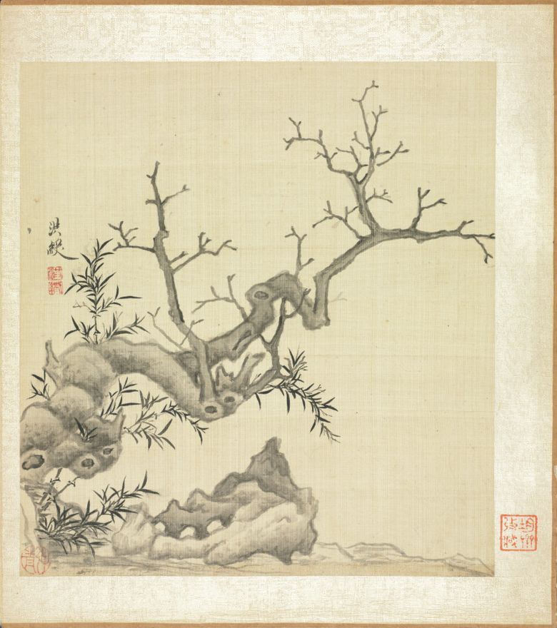 Paintings after Ancient Masters: Rock, Old Tree, and Bamboo by Chen Hongshou