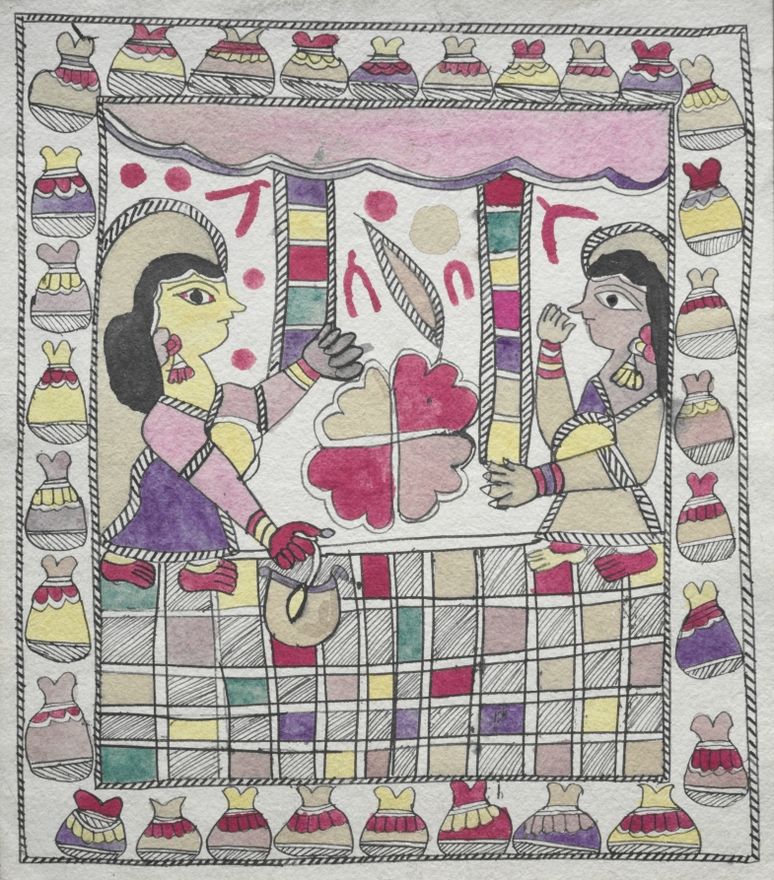 Two Women facing each other by Unknown artist
