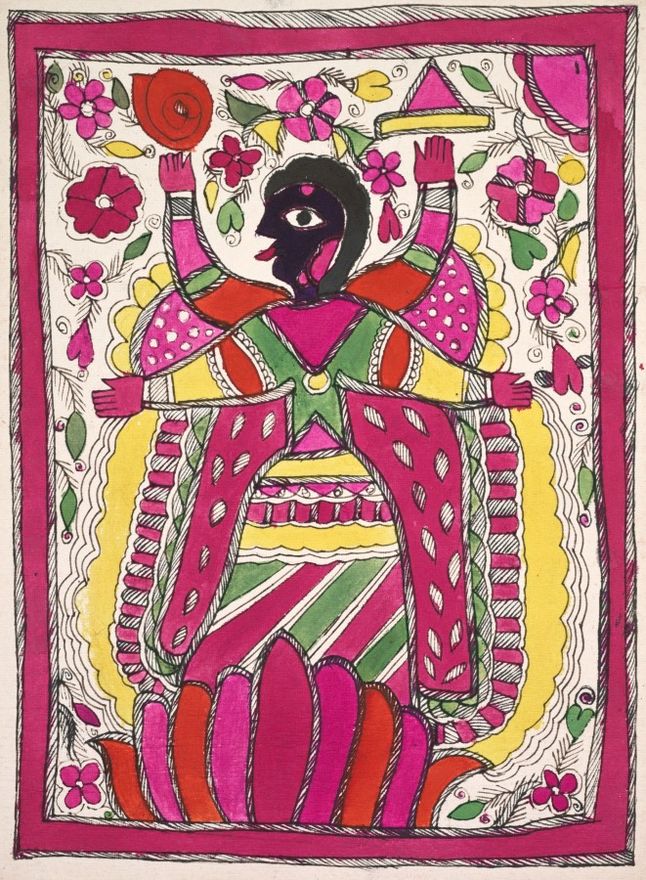 Large, multi-armed figure facing left by Unknown artist