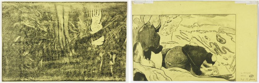 The Devil Speaks (Mahna No Varua Ino) (recto); Women Washing Clothes (verso) by Paul Gauguin