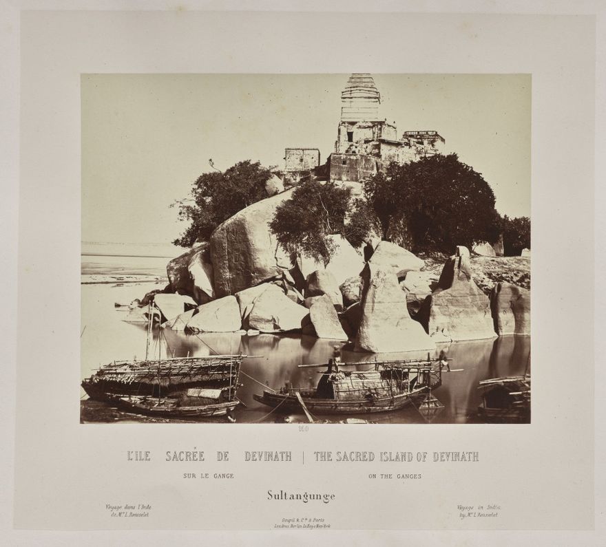 The Sacred Island of Devinath on the Ganges, Sultangunge by Louis-Théophile Marie Rousselet
