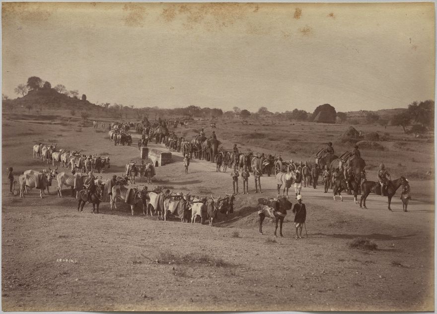 Elephant Battery on March at Jhansi by Raja Deen Dayal
