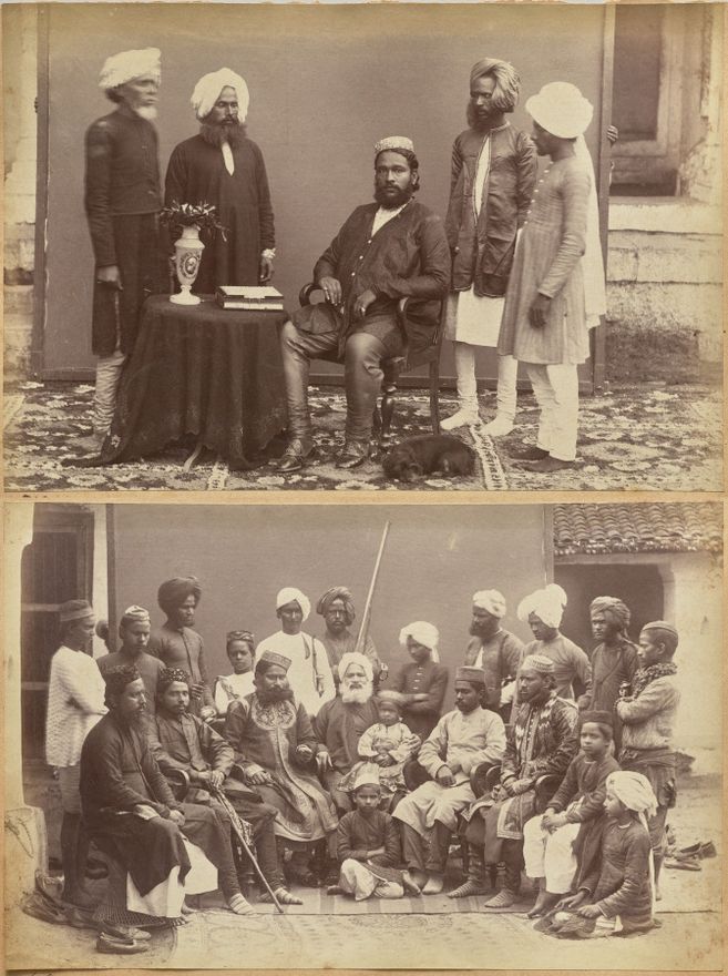 Ramkishore Singh, Rewa (recto, top); Mowhri Rahman Alli Khan family, Rewa (recto, bottom) by Raja Deen Dayal