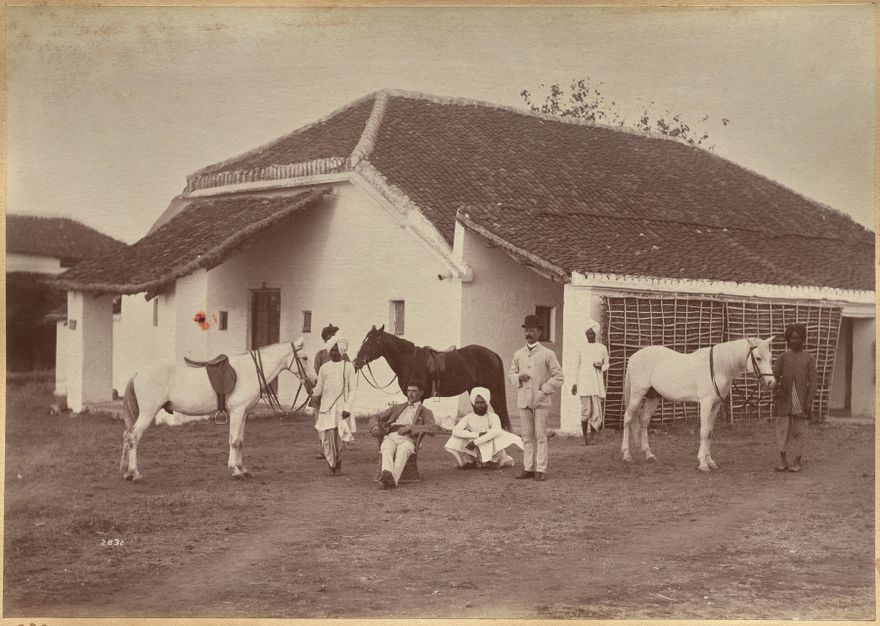 Captain Harris and Ruston, Jhansi by Raja Deen Dayal