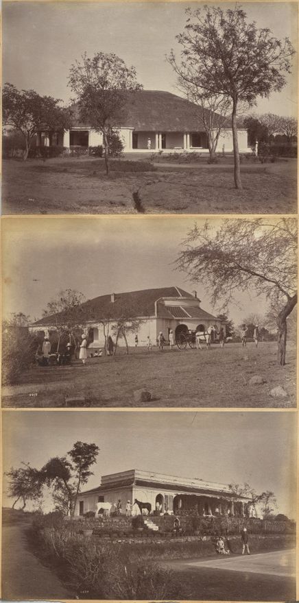 Commissioner's house, Jhansi (recto); Reverend Holcomb's Bungalow (verso, top); Untitled (verso, bottom) by Raja Deen Dayal