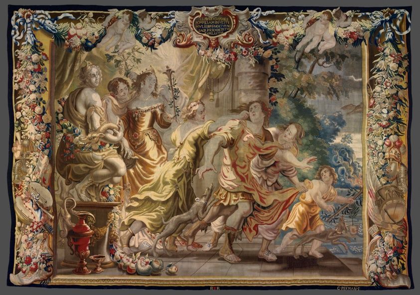 Clodius Disguised as a Woman from The Story of Caesar and Cleopatra by Workshop of Gerard Peemans