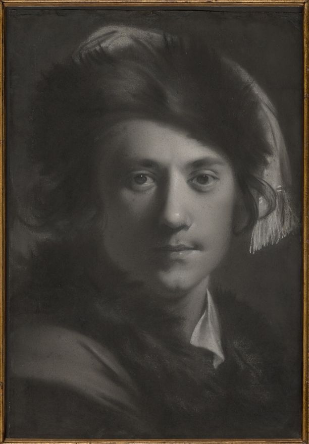 Self-Portrait in a Fur Cap by Joseph Wright of Derby