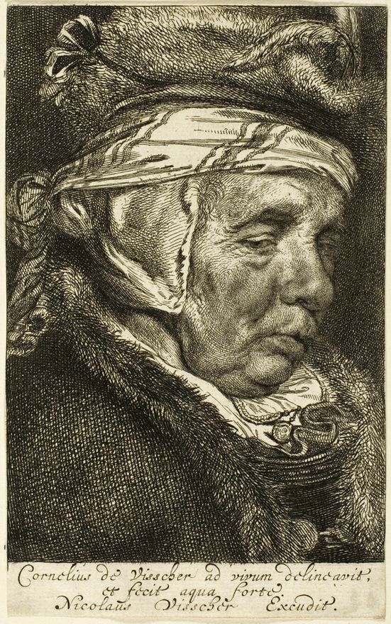 Head of an Old Woman (so-called portrait of Visscher's mother) by Cornelis Visscher