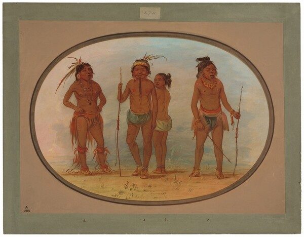 Members of the Botocudo Tribe by George Catlin