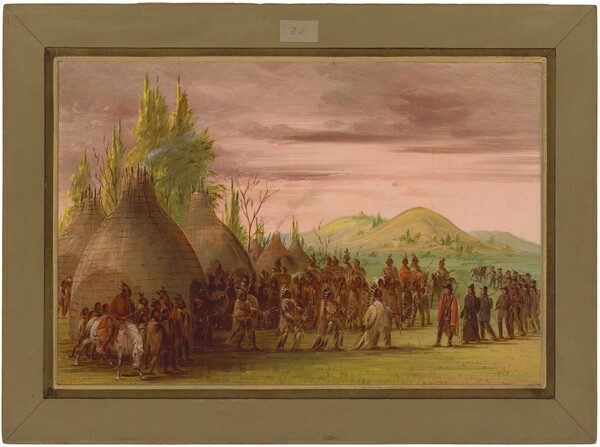 La Salle Received in the Village of the Cenis Indians.  May 6, 1686 by George Catlin