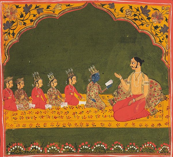 Rama and his brothers studying in the gurukula of the sage Vashishtha by Unknown artist