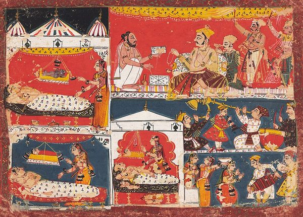 Ayodhya celebrates the birth of Rama and his brothers by Unknown artist