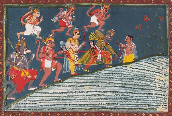 Varuna - the god of the Ocean pays homage to Rama by Unknown artist