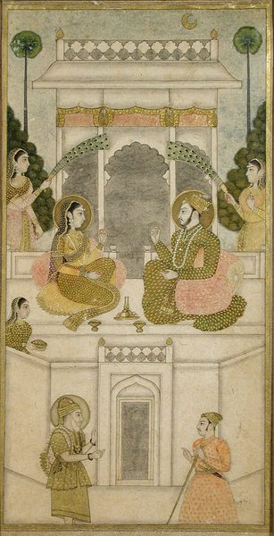 The Sultan of Golconda, Quli Qutb Shah (?), Seated with His Consort by Unknown artist