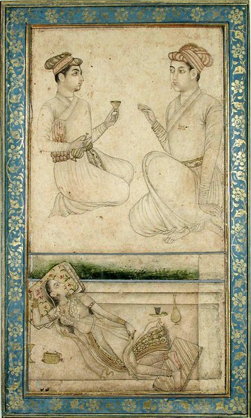 Two princes and a reclining lady by Unknown artist