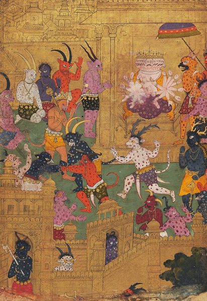 Angad in the court of Ravana by Unknown artist