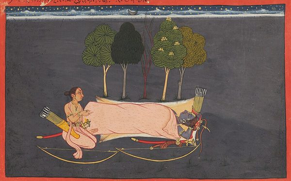 Lakshmana in the service of Rama in the forest by Unknown artist