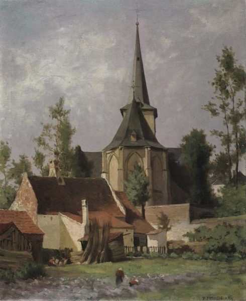 Church seen from the rear by Piet Mondrian