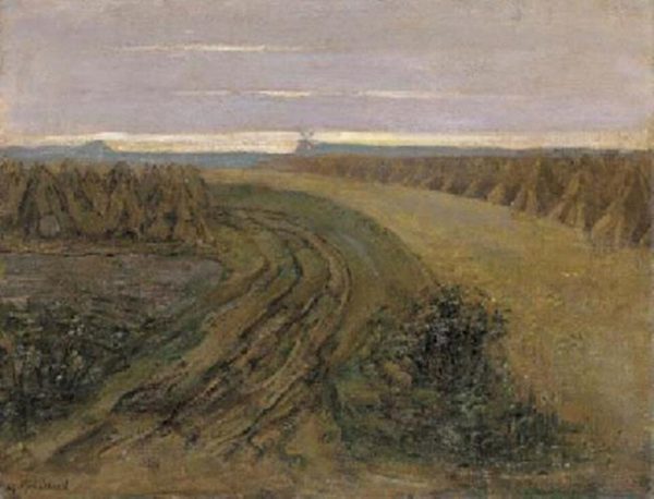 Fields with stacked sheaves of rye by Piet Mondrian