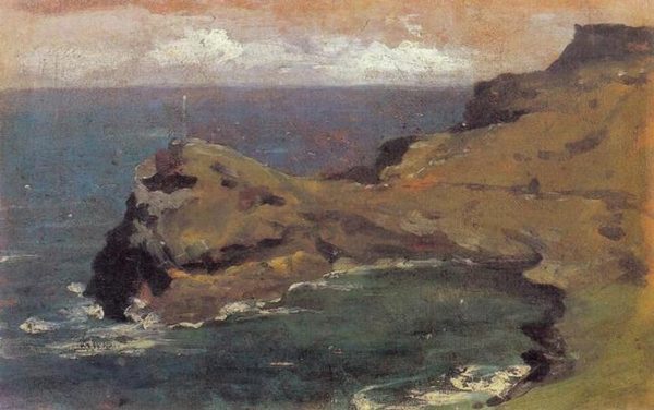 Rocky coast in England by Piet Mondrian