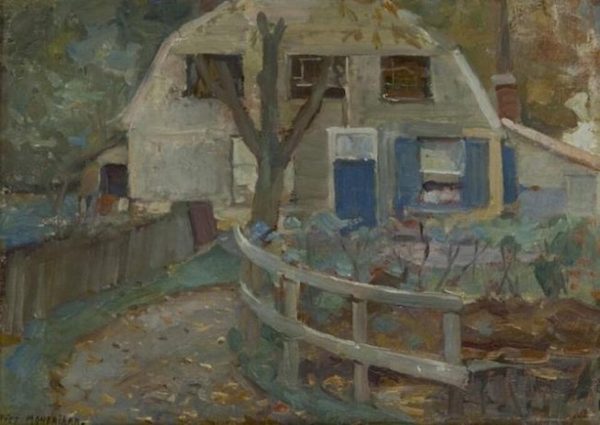 Farmhouse façade with curb roof by Piet Mondrian