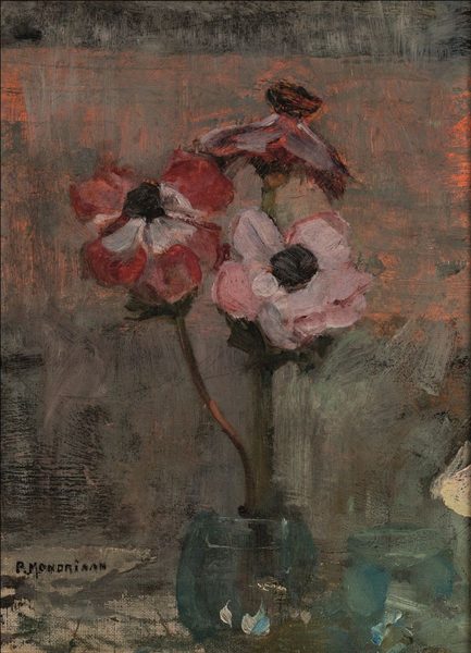 Anemones in a vase by Piet Mondrian