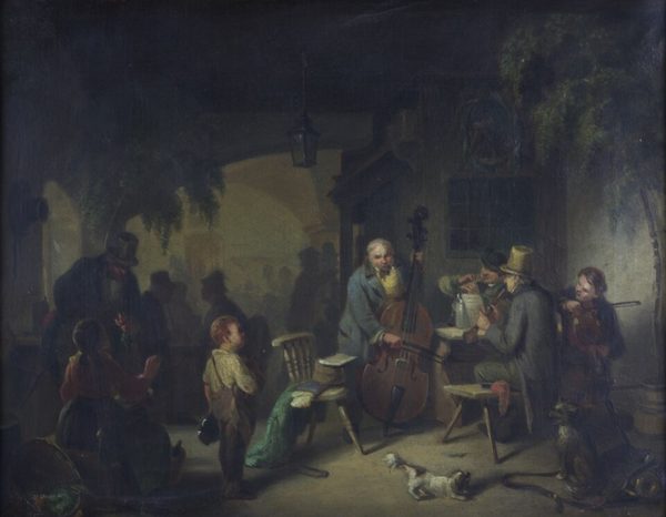 Strolling Musicians in an Inn Garden by Unknown artist