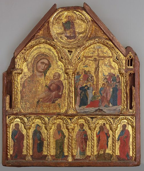 The Virgin and Child and the Crucifixion with Six Saints by Lorenzo Veneziano