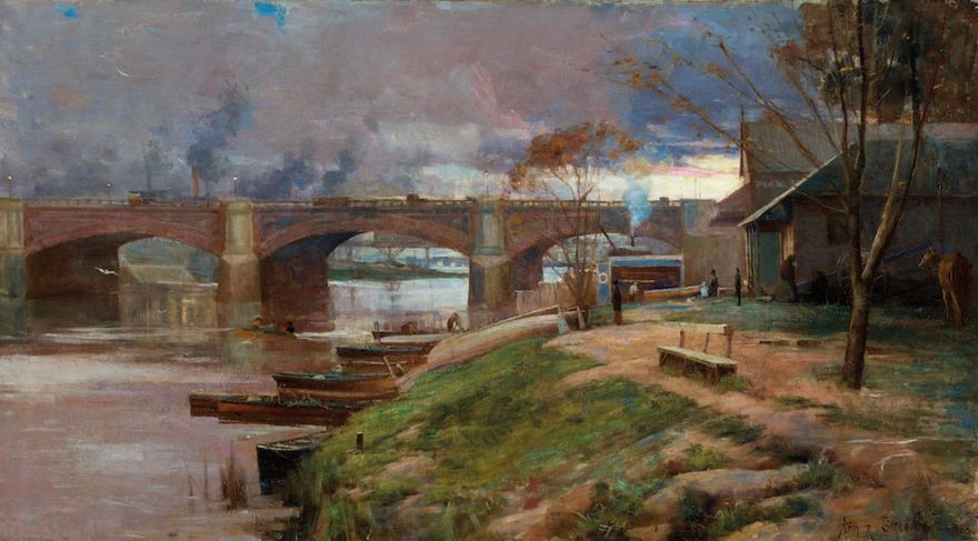 Between the Lights - Princes Bridge by Arthur Streeton
